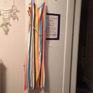 multicolor maxi dress with slits